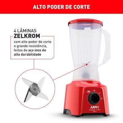 Liquidificador Arno Power Mix LQ11 Vermelho - 110V