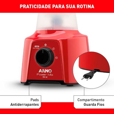 Liquidificador Arno Power Mix LQ11 Vermelho - 110V