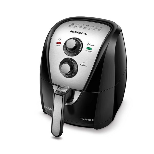 Fritadeira Elétrica Air Fryer Mondial AFN-40-BI 4L Inox/Preta - 220V Fritadeira Elétrica Air Fryer Mondial AFN-40-BI 4L Inox/Preta - 220V