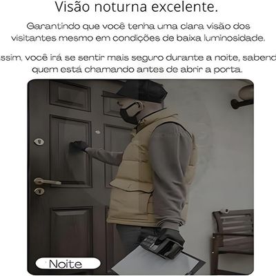 Campainha Com Câmera Sem Fio Inteligente Interfone Com áudio