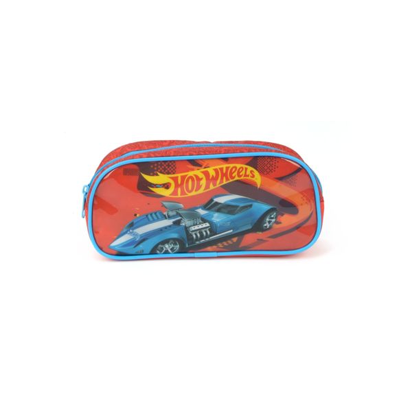 Estojo Escolar Infantil Simples Hot Wheels Luxcel EI38234HW Laranja