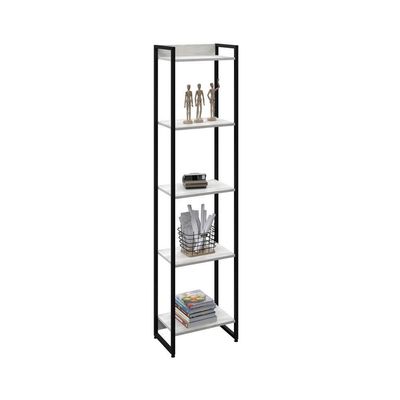Estante Dynamica 45x30x187cm C/05 Prateleiras Snow / Est.preta Snow / Est.preta