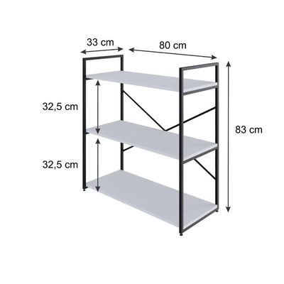 Estante C/03 Prateleiras 84x80x33cm Yon Branco Tx/est.preta Branco Tx/est.preta