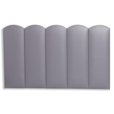 Cabeceira Solteiro Kit 5 Placas Modelo Nuvem - Courino Cinza