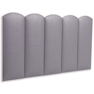 Cabeceira Solteiro Kit 5 Placas Modelo Nuvem - Courino Cinza