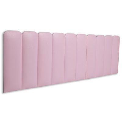 Cabeceira King Kit 10 Placas Modelo Arredondada - Courino Rosa