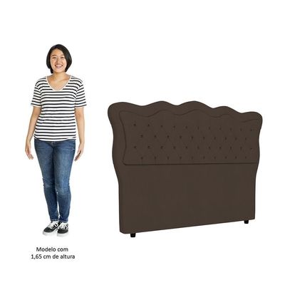 Cabeceira Casal King Cama 195cm Oregon I02 Veludo Marrom - Mpozenato