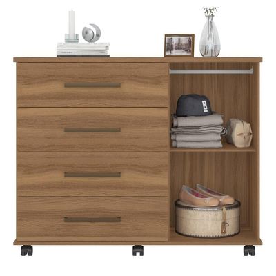 Cômoda Com Rodízios 4 Gavetas Flynn Amendola