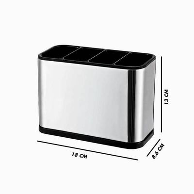 Suporte Escorredor De Talher Aço Inox Premium 4 Divisórias