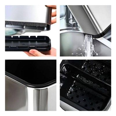 Suporte Escorredor De Talher Aço Inox Premium 4 Divisórias