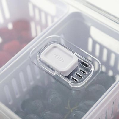 Kit 2 Organizadores de Geladeira 5l Clear Fresh 3 Cestos Ou Cozinha Frutas Legumes