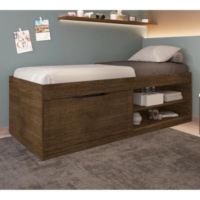 Cama Box Sapateira E Nichos Tien Malbec
