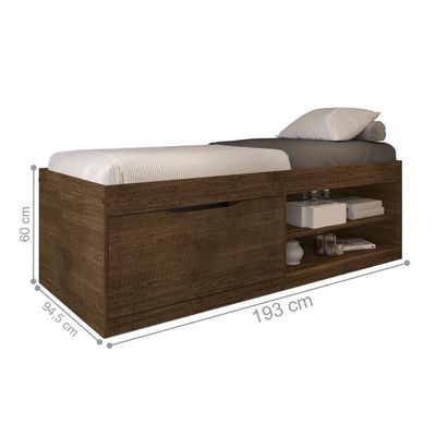 Cama Box Sapateira E Nichos Tien Malbec
