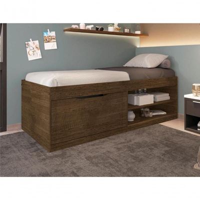 Cama Box Sapateira E Nichos Tien Malbec