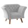 Poltrona Decorativa Roseira Linha Cinza