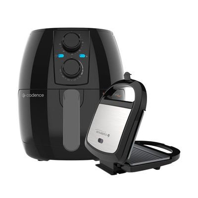 Kit Fritadeira 3L Cadence E Sanduicheira Prime Inox 220V