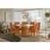 Conjunto de Mesa Redonda com Tampo de Vidro Off White e 6 Cadeiras Serena Poliéster Terracota e Ypê