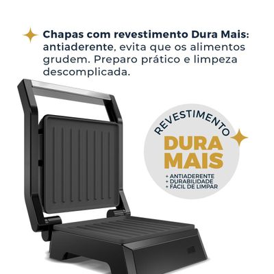 Mini Grill Britânia Revestimento Dura Mais 520W BGR06A 127V