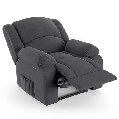 Poltrona Do Papai Reclinável Pietra Power Touch Fh9 Veludo Cinza - Mpozenato