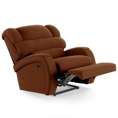 Poltrona Do Papai Reclinável Kalie Power Elétrica Massagem Fh9 Veludo Terracota - Mpozenato