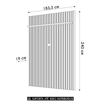 Painel 65 Pol 183cm Suspenso Ripado Noah D04 Cedro - Mpozenato