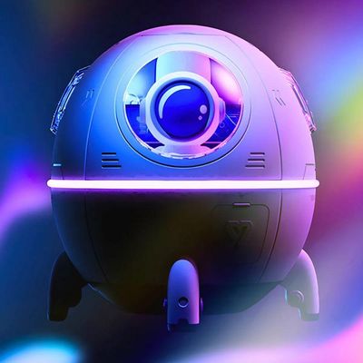 Umidificador Espacial Branco 220ml Com Astronauta Usb