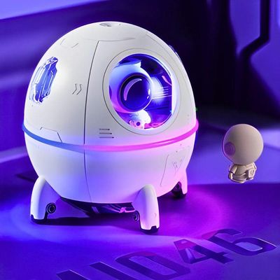 Umidificador Espacial Branco 220ml Com Astronauta Usb