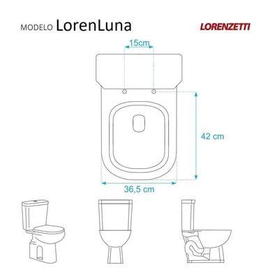 Tampa De Privada Em Mdf Loren Luna Cinza Claro Para Bacia Lorenzetti