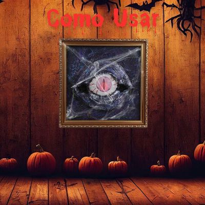 Quadro Olho Sombrio Decoração Halloween Com Led