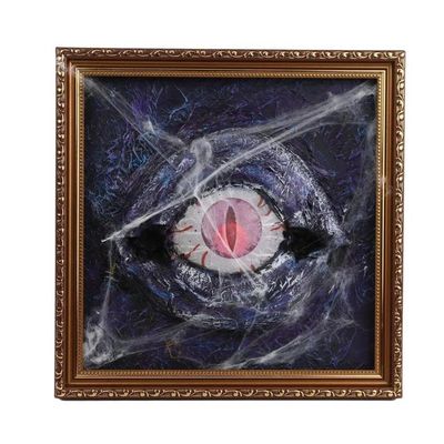 Quadro Olho Sombrio Decoração Halloween Com Led