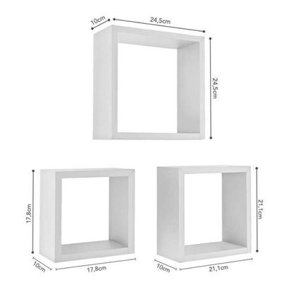 Kit Nichos Decorare Prat-k - 3 Unidades - Branco