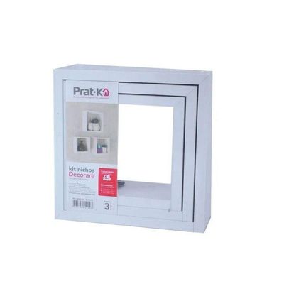 Kit Nichos Decorare Prat-k - 3 Unidades - Branco