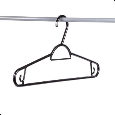 Kit Cabide Plástico Adulto 40cm Preto Sanremo 20 Unidades
