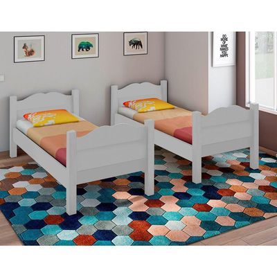 Beliche Multifuncional Que Vira 2 Camas Madrid Com Grades De Proteção Branco 2 Colchoes