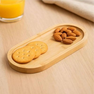 Bandeja Oval 24x11x1,5cm Bambu Lyor Nature Multiuso Petisqueira Buffet Mesa