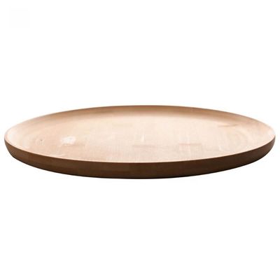Prato De Bambu 27cm Lyor Raso Bandeja Redonda Jantar Almoço Petiscos