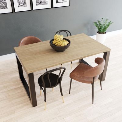 Mesa De Jantar Bronx 160x90x77cm Brmj9160 Vermont Oak - Est.preta Vermont Oak/est.preta