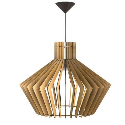 Luminária Teto Tipo Pendente Cristal Mdf Completa - MDF Cru