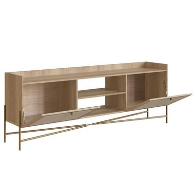 Rack Para Sala Bancada De 65 Pol Pé Metal Arlo Hanover-dourado - Mpozenato