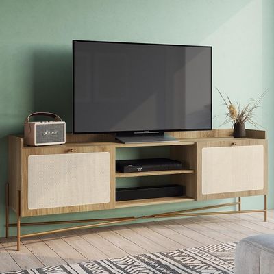 Rack Para Sala Bancada De 65 Pol Pé Metal Arlo Hanover-dourado - Mpozenato