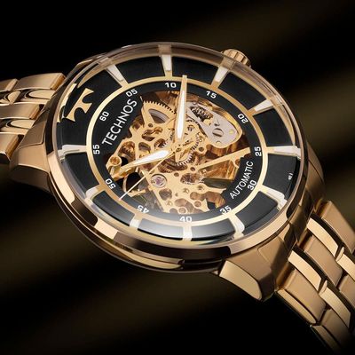 Relógio Technos Masculino Automatico Dourado - G3265aa/1p G3265aa/1p