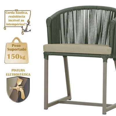 Mesa E 6 Cadeiras De Jantar Noronha Fendi E7 Trama Original Verde