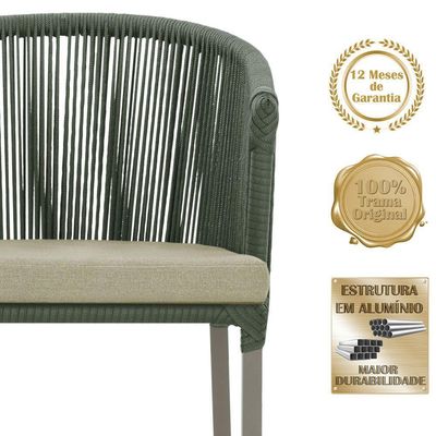 Mesa E 6 Cadeiras De Jantar Noronha Fendi E7 Trama Original Verde