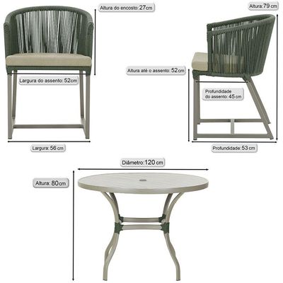Mesa E 6 Cadeiras De Jantar Noronha Fendi E7 Trama Original Verde