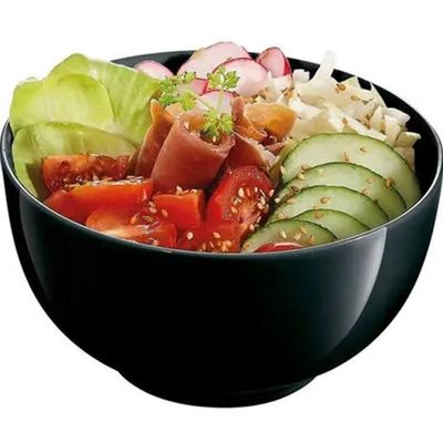 4 Cumbucas Bowls Vidro Opalino 700ml Lyor Tigela Diwali Black 14x8cm Cereais Sopas