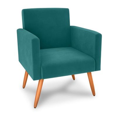 Poltrona Para Decoração Belém Veludo Verde Menta