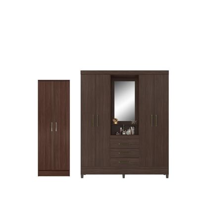 Conjunto Guarda Roupa 4 Portas E Sapateira Matos Cafe Touch