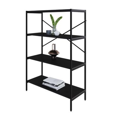 Estante C/04 Prateleiras 118x80x33cm Tub Tueh1184 Preto ônix - Est.preta Preto ônix / Est.preta