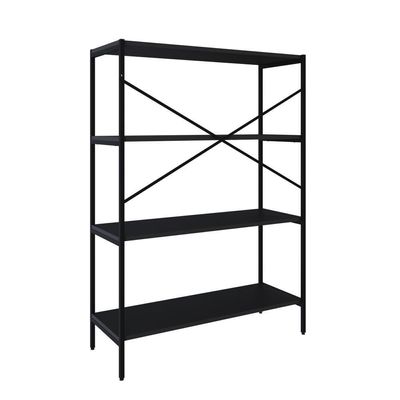 Estante C/04 Prateleiras 118x80x33cm Tub Tueh1184 Preto ônix - Est.preta Preto ônix / Est.preta