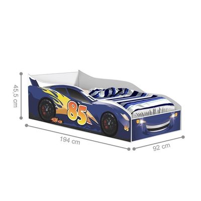 Cama Carro De Solteiro Verona Raio Azul